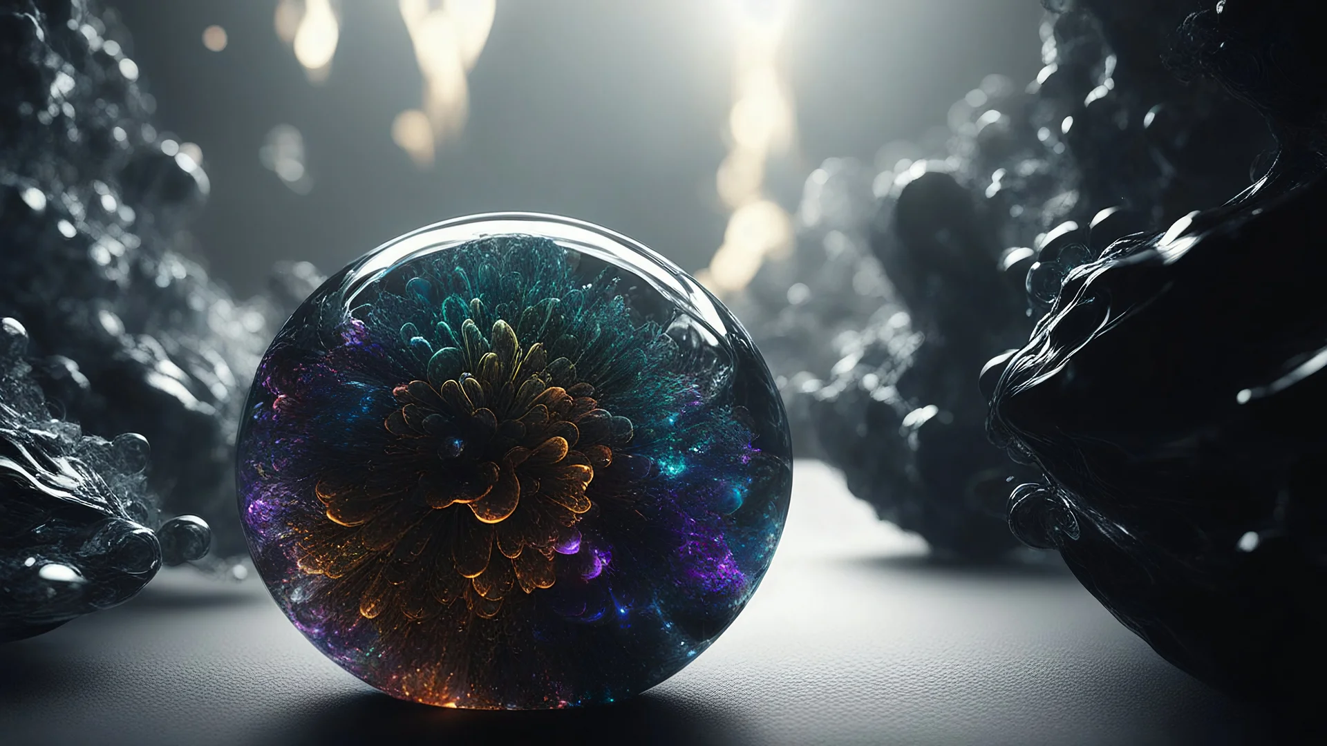 3D-rendered organics form, futuristic, fantasy, nuclear, geometrical shape, single colorful objects, fractal, abstract, scientific, Bose–Einstein condensate, quantum entanglement, friendly, beautiful, black background, octane render, 8k post-production, artstation: award-winning: atmospheric: commanding: fantastical: clarity: 16k: ultra quality: striking: brilliance: liquid medium: stunning colors: amazing depth; lens: f/8, 28mm