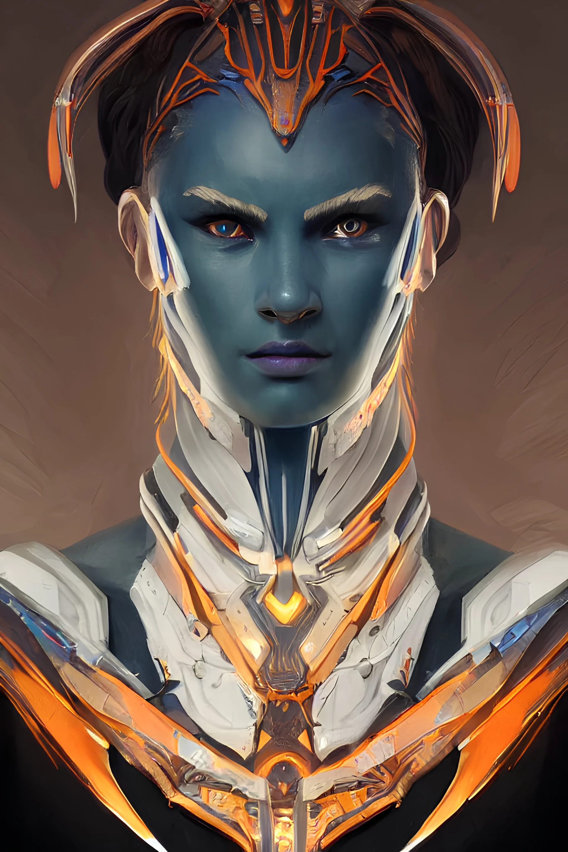 symmetry!! portrait ofobsidian fire alien in the style of horizon zero dawn, machine face, intricate, elegant, highly detailed, digital painting, artstation, concept art, smooth, sharp focus, illustration, art by artgerm and greg rutkowski and alphonse mucha, 8k