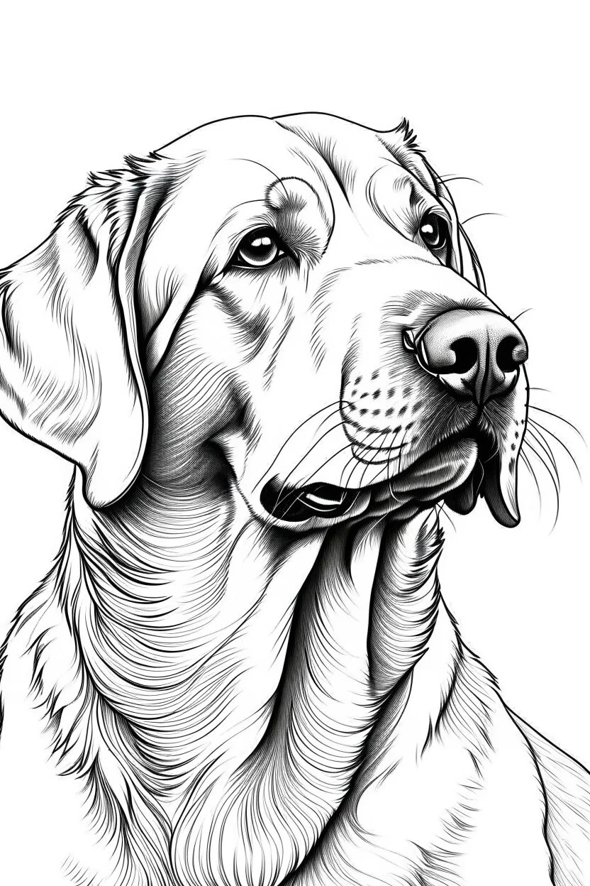 coloring image of Labrador Retriever white background