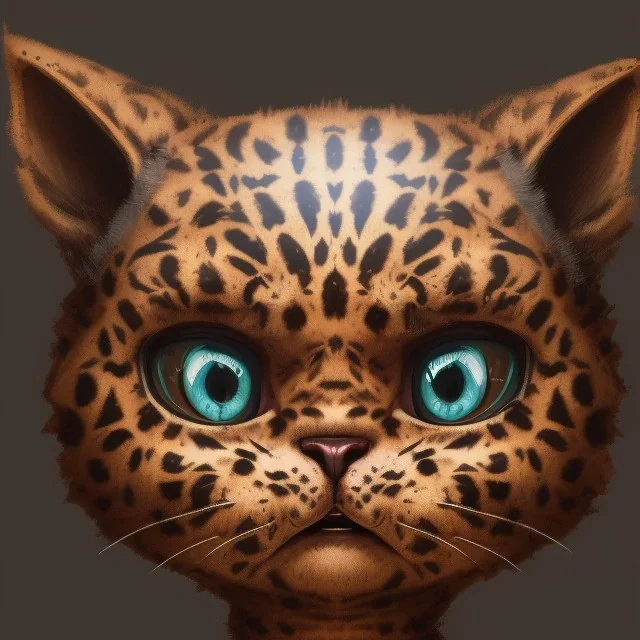 chibi, cute, adorable khajiit leopard aztec portrait, hyperdetailed, meticulous, 8k resolution, trending on artstation, by cedric peyravernay