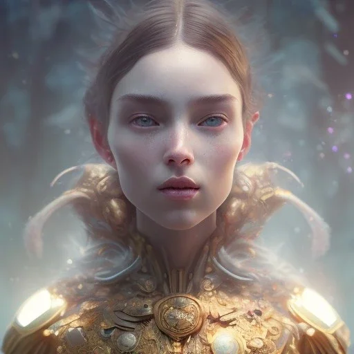 A small creature, magic, head and shoulders, 8k resolution concept art portrait by Greg Rutkowski, Artgerm, WLOP, Alphonse Mucha, dynamic lighting, hyperdetailed,intricately detailed ,Splash art, trending on Artstation, triadic colors, Unreal Engine 5 , volumetric lighting Splash art fantasy"