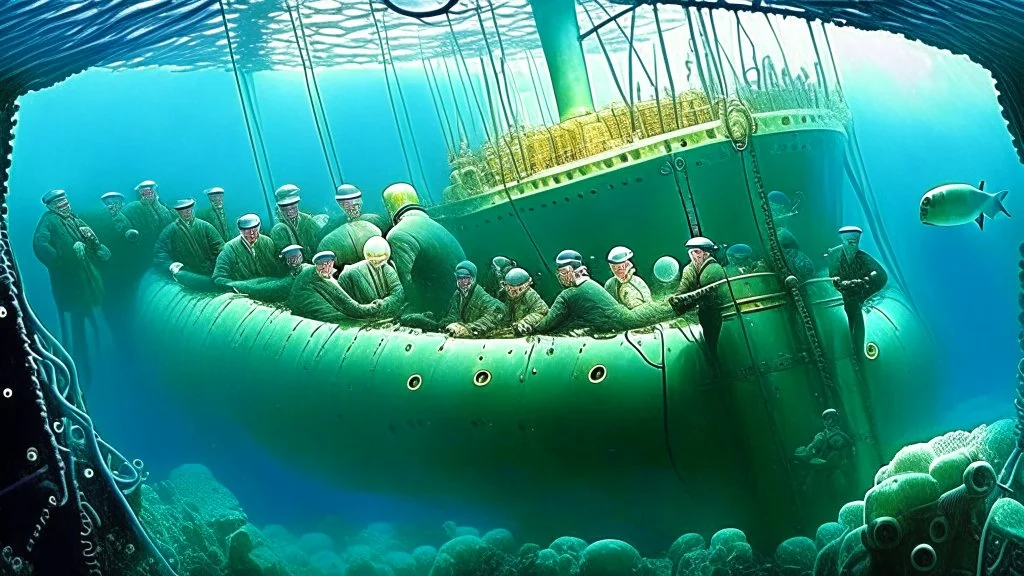 people trapped and suffocating inside submarine at the bottom of the ocean near the titanic