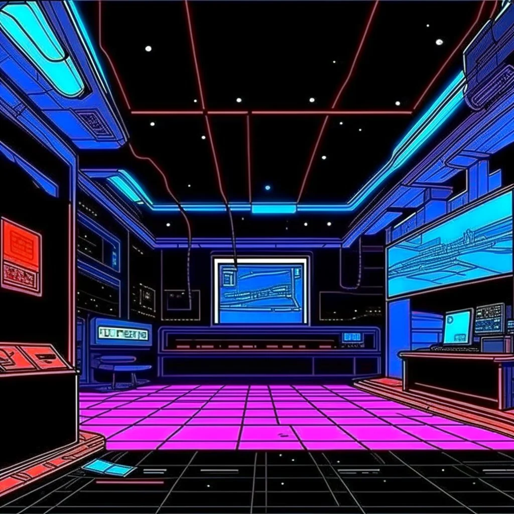 cyberpunk retro futuristic empty space for comics for comics