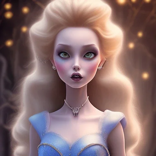 extrem tim burton style cinderella, ultra detailed,