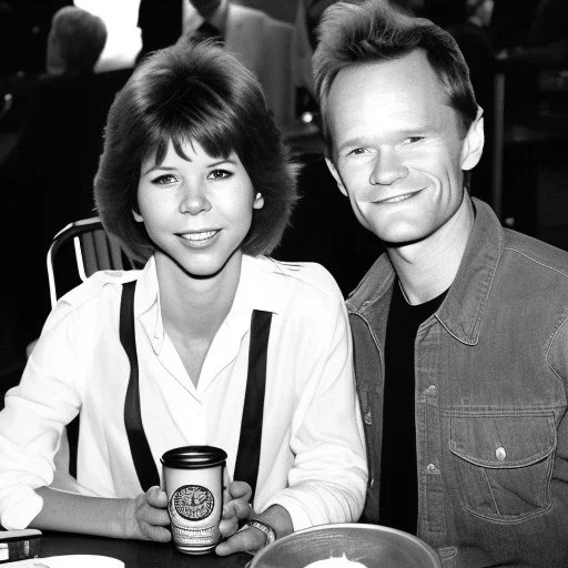  Kristy McNichol having coffee with Neil Patrick Harris at Starbucks