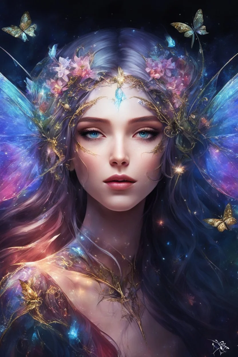 Burgundy hair, dark hair,dark red , rapunzel hair,very long hair,dark fairy princess,elven crown,night,dragonflies,beautiful,ong ashes,golden armor ,sparkle,night blooming,ivy,dark green,lilly of valley,golden elven crown,elven warrior,dark gold armor