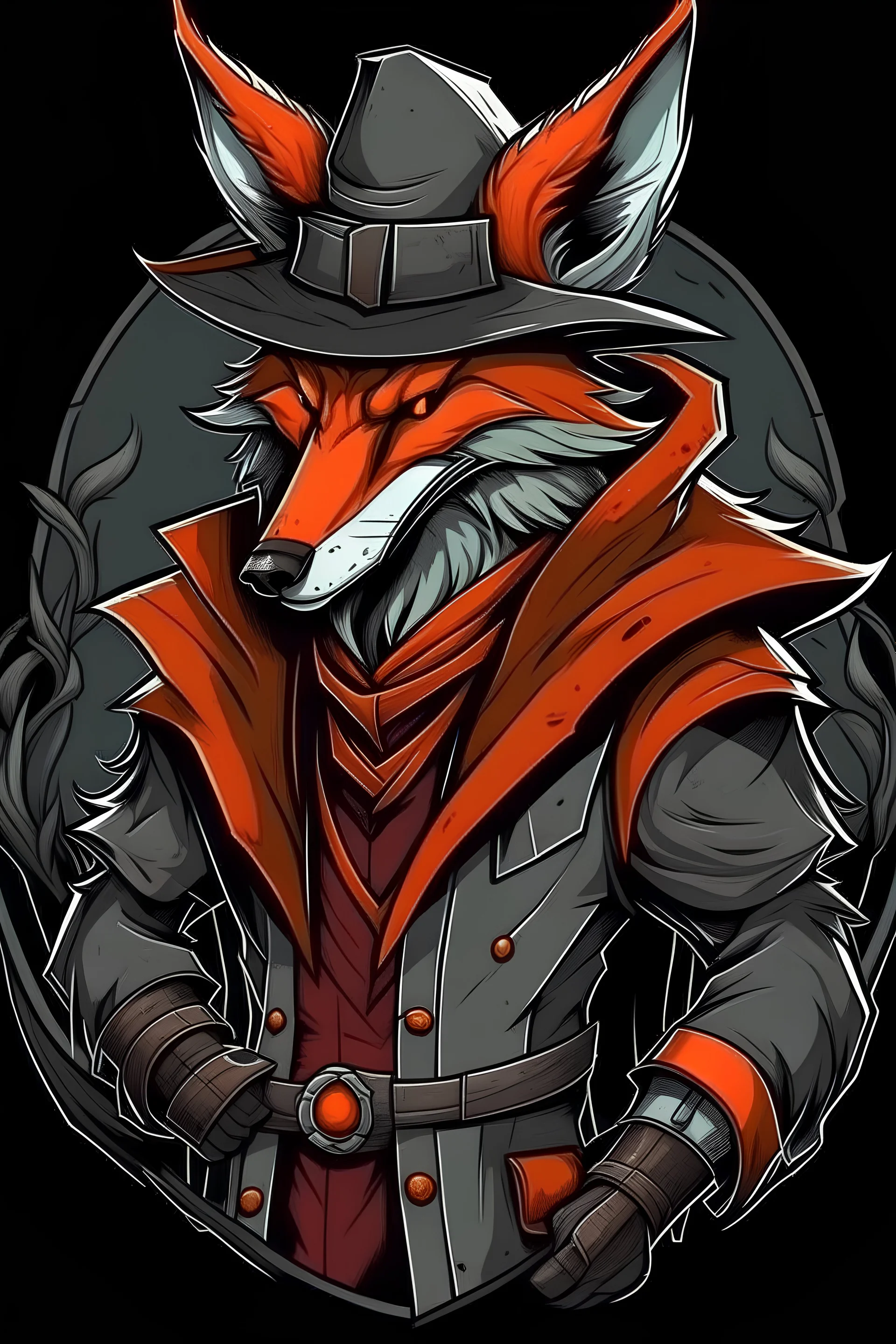 mysterius hunter with fox's mask like bloodborn style