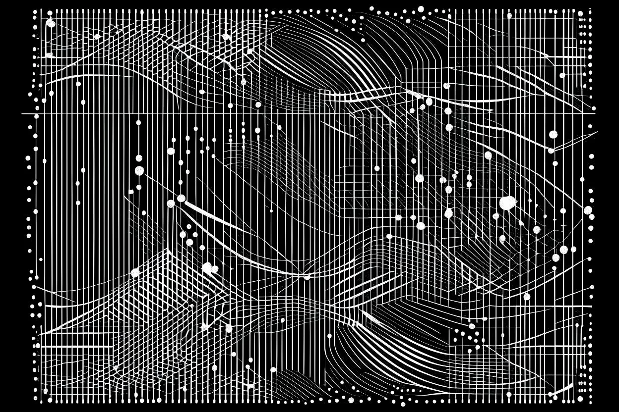 Cypher culture represented as lines and dots abstract shapes