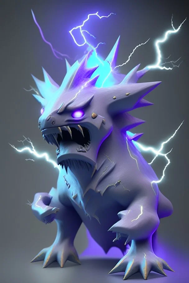 Lightning creature ,soft pastel, high definition, 3d icon clay render, blender 3d