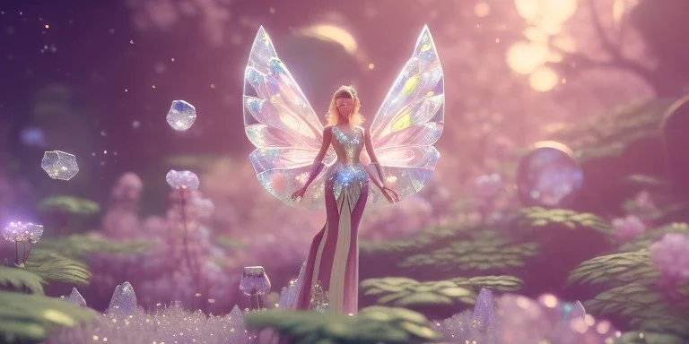 crystal subtle flower in a galactic ambiance beautiful fairy, transparent, delicate colors, in the foreground, full of details, smooth，soft light atmosphere, light effect，vaporwave colorful, concept art, smooth, extremely sharp detail, finely tuned detail, ultra high definition, 8 k, unreal engine 5, ultra sharp focus