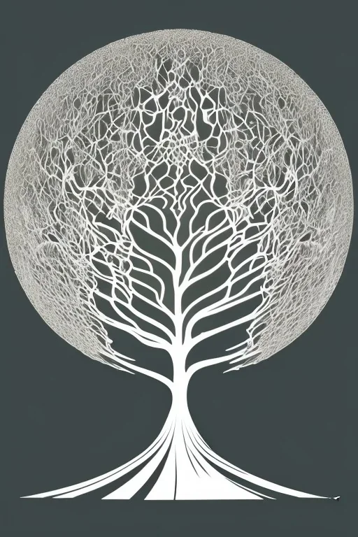 Vector tree set illustration a beautiful digital painting of a marble tree entertwined in tumutluous