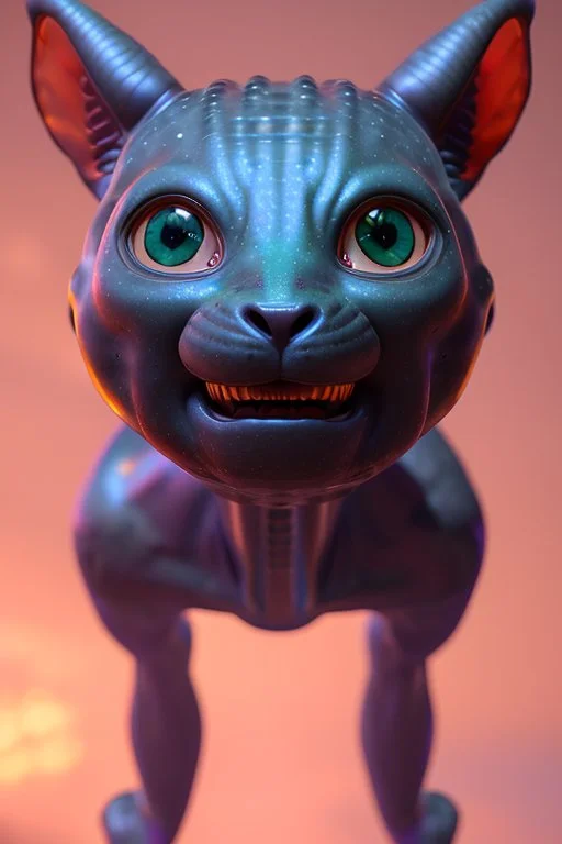 Alien Komainu,pixar style,Disney style , photorealistic face, highly detailed, 8k, post-processing, epic composition, sharp focus, unreal engine, octane render