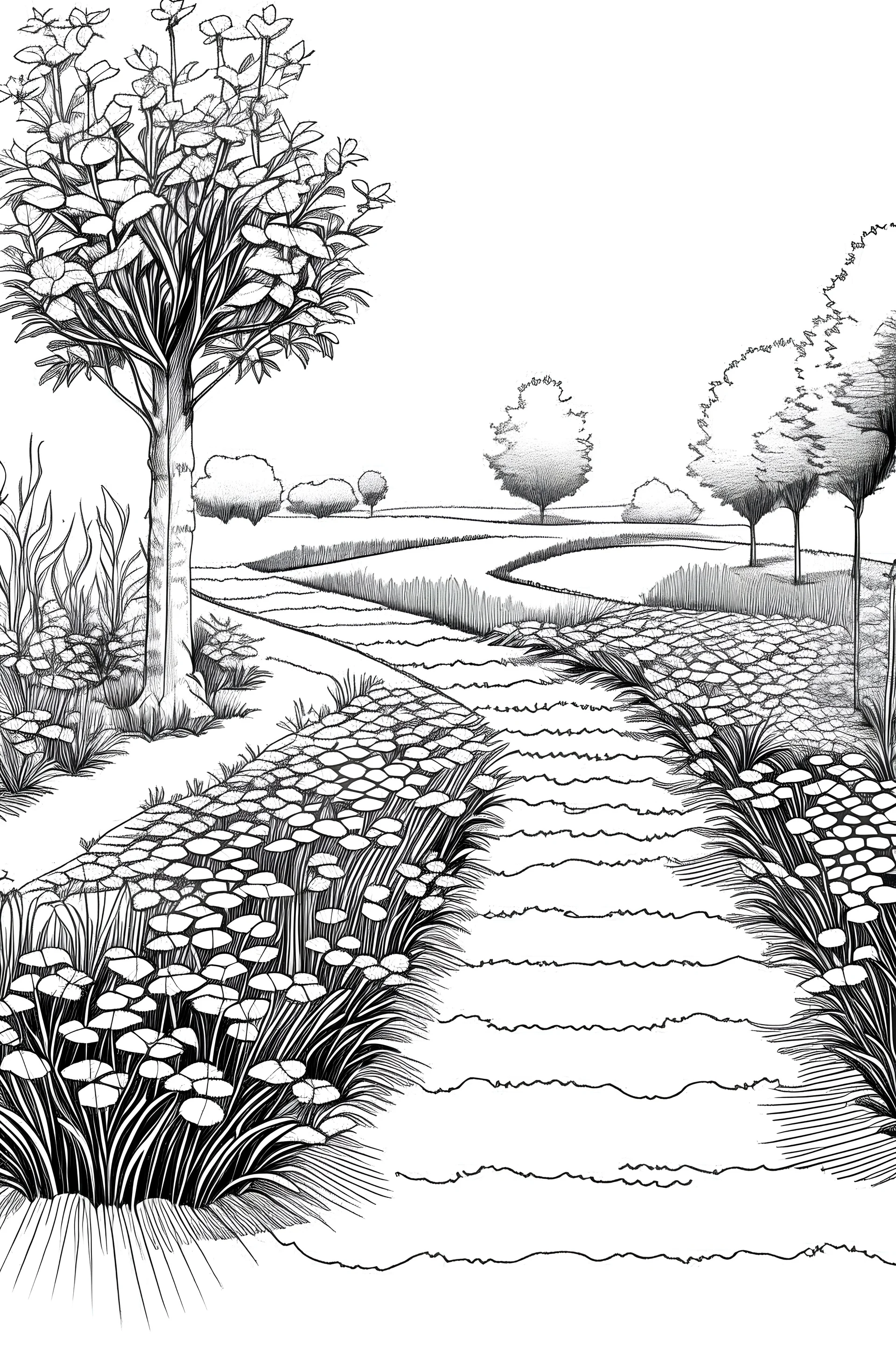 How to draw garden scenery.Step by step(easy draw) - YouTube