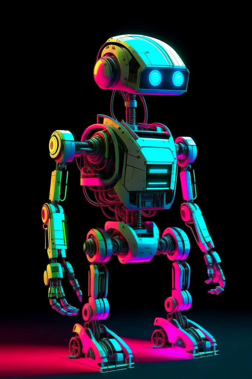 robot , neon, techno