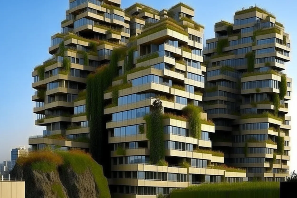 Frank gehry minimalist concrete hanging gardens of babylon in the city