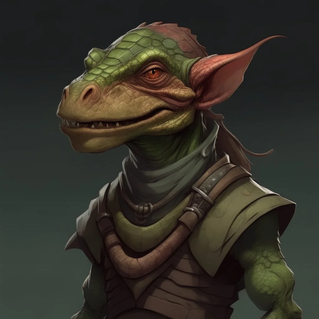 dnd, artistic, illustration, artstation, kobold, reptile, portrait, zombie, body without skin, anatomy and muscles