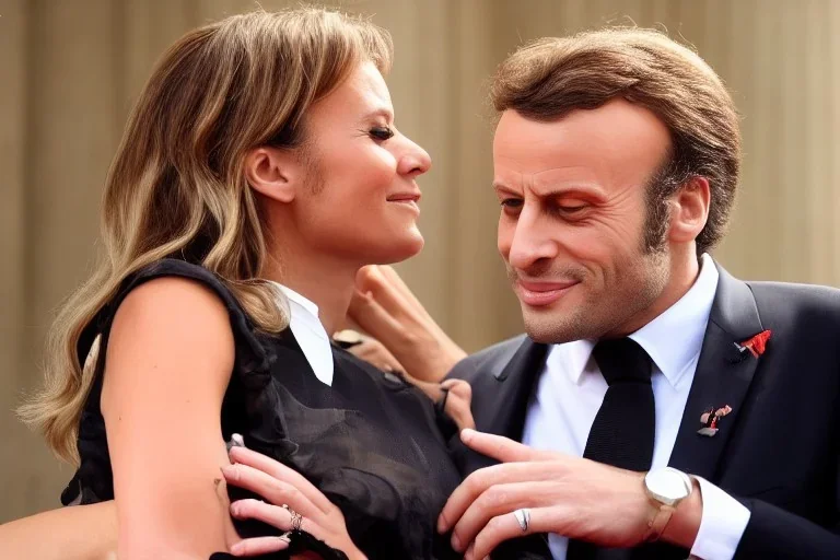 Emanuel Macron pregnant is flirting with johnny hallyday