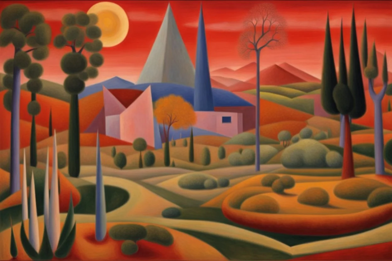 a landscape by artist "Gino Severini",by artist "Leonora Carrington",by artist "Mark Rothko"