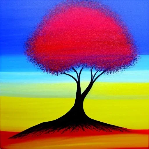 landscape tree painting abstract