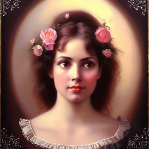 young Susanna Hoffs, beautiful, highly detailed face, meticulously detailed hair, ethereal fantasy hyperdetailed mist, maximalist matte painting; polished, realistic oil painting. Victorian era portrait painting, old fashioned, vintage, antique, beautiful, Unreal Engine, 16k