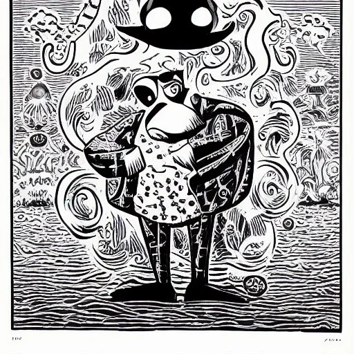 strange elegant character by jim woodring