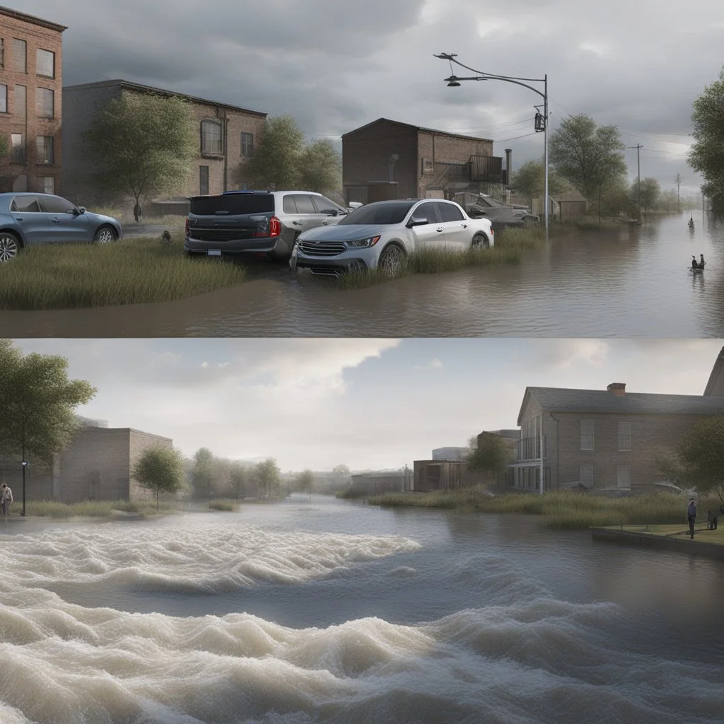 **Cinematic Art:** An intriguing interactive documentary allows viewers to explore a virtual flood-prone city. By clicking on different areas, viewers discover potential flood risks and the effectiveness of various mitigation strategies. The documentary uses data visualization to depict storm surge, flood plains, and the impact of improved drainage systems. **Appearance:** Cinematic art ideas that encompass the essence of constructing and optimizing infrastructures to mitigate flood and stormwat