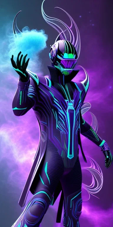 purple venom galaxy super villain and teal smoke background