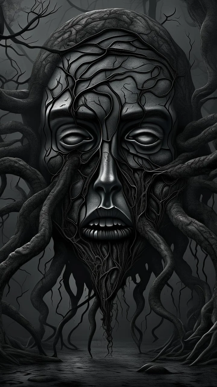 An airplane sinking underwater , black vein, human veins, mixing together a lot of them, like a forest, big and small veins a lot of them, a black creature looks like an octopus with many arms
