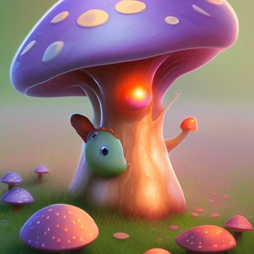 mushroom with cute face