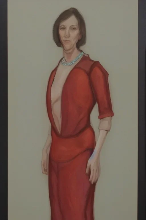 Portrait lady, full body shot, full-color long shot Biomorphic shapes