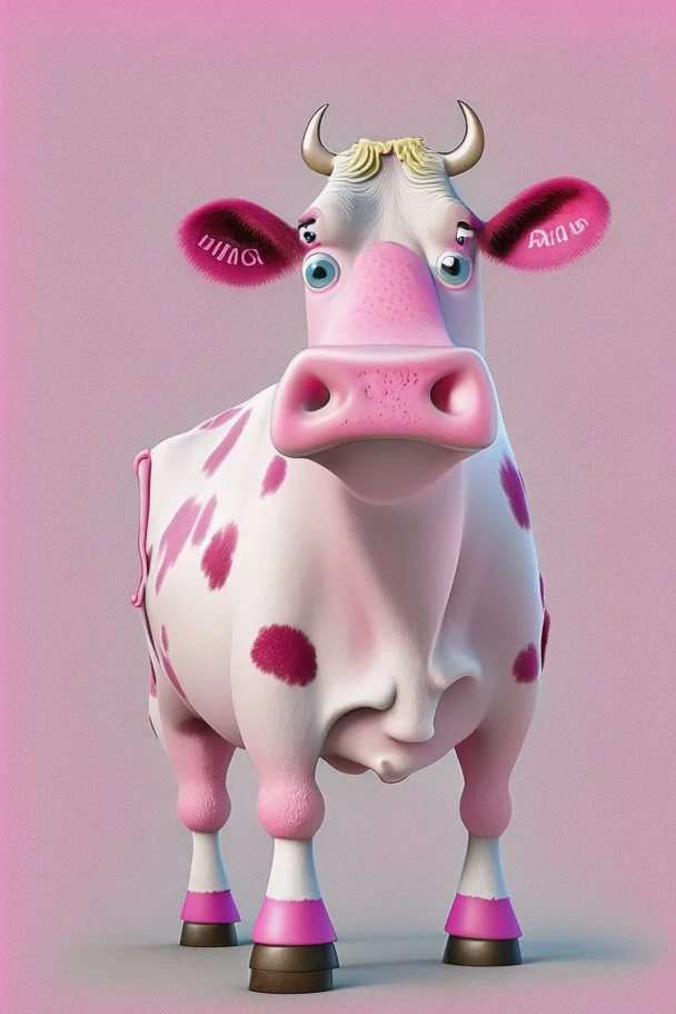 Mixed Cows On Pink