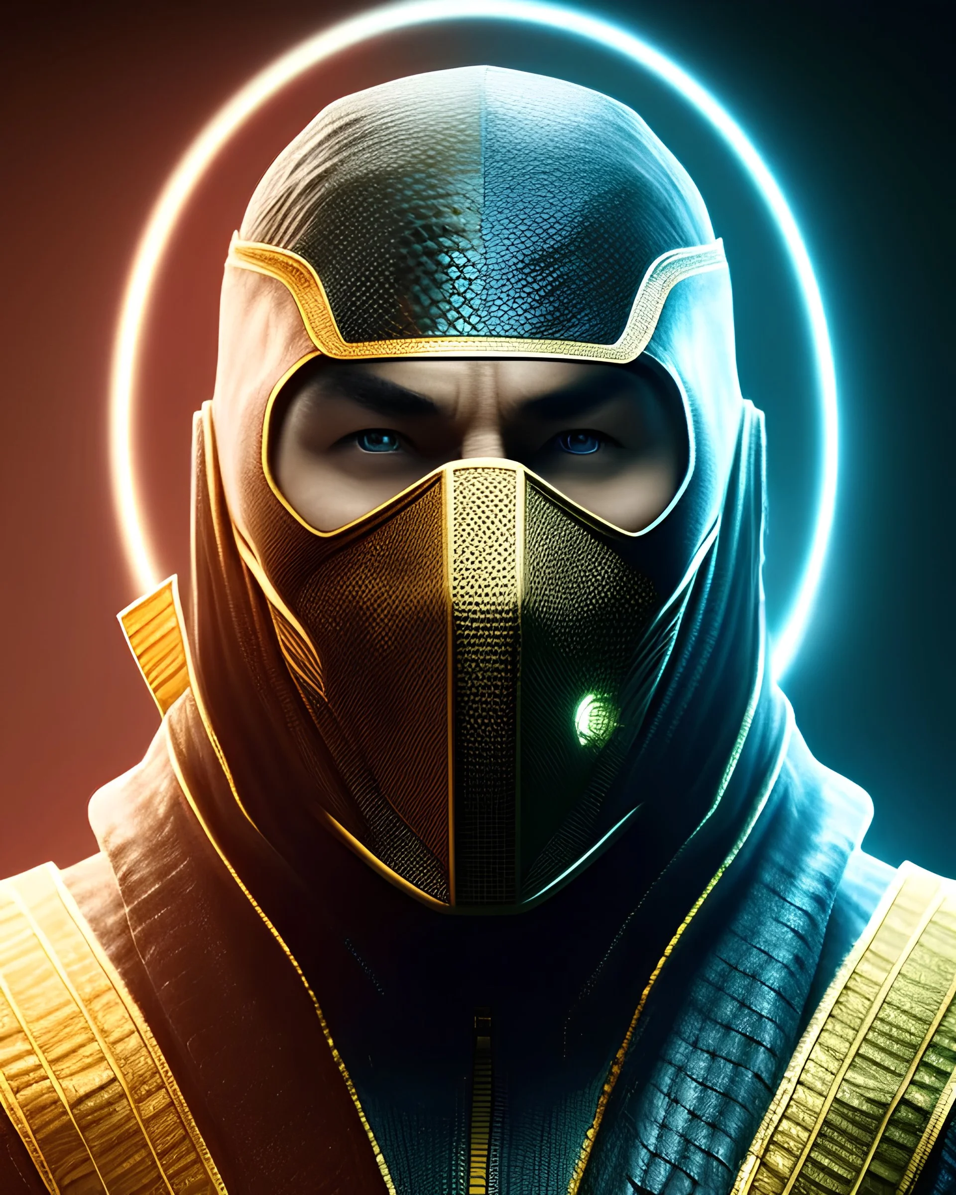 reptile, mask cover whole face and hood , mortal kombat 11, highly detailed, hyper-detailed, beautifully color-coded, insane details, intricate details, beautifully color graded, Cinematic, Color Grading, Editorial Photography, Depth of Field, DOF, Tilt Blur, White Balance, 32k, Super-Resolution, Megapixel, ProPhoto RGB, VR, Half rear Lighting, Backlight, non photorealistic rendering