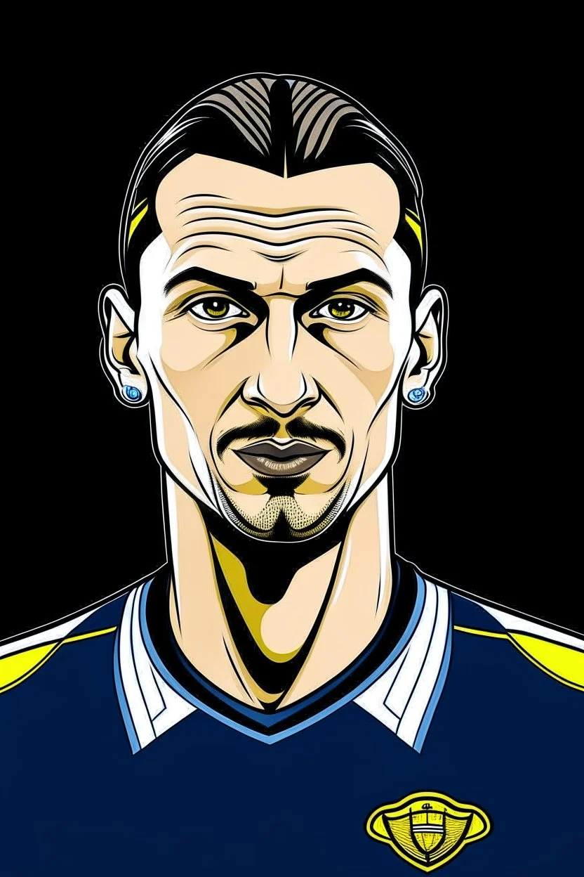 Zlatan Ibrahimovic Swedish football player ,cartoon 2d