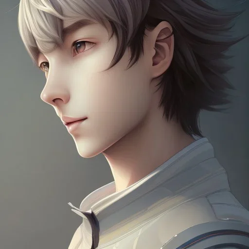 Detailed young anime male, medium long black hair, detailed bangs, intriguing details, serious expression, full body, keep head in frame, 8k, concept art, highly detailed, digital painting, concept art, sharp focus, illustration, WLOP and alphonse mucha and artgerm and yanjun Chen and Junji ito, HDR, octane rendering