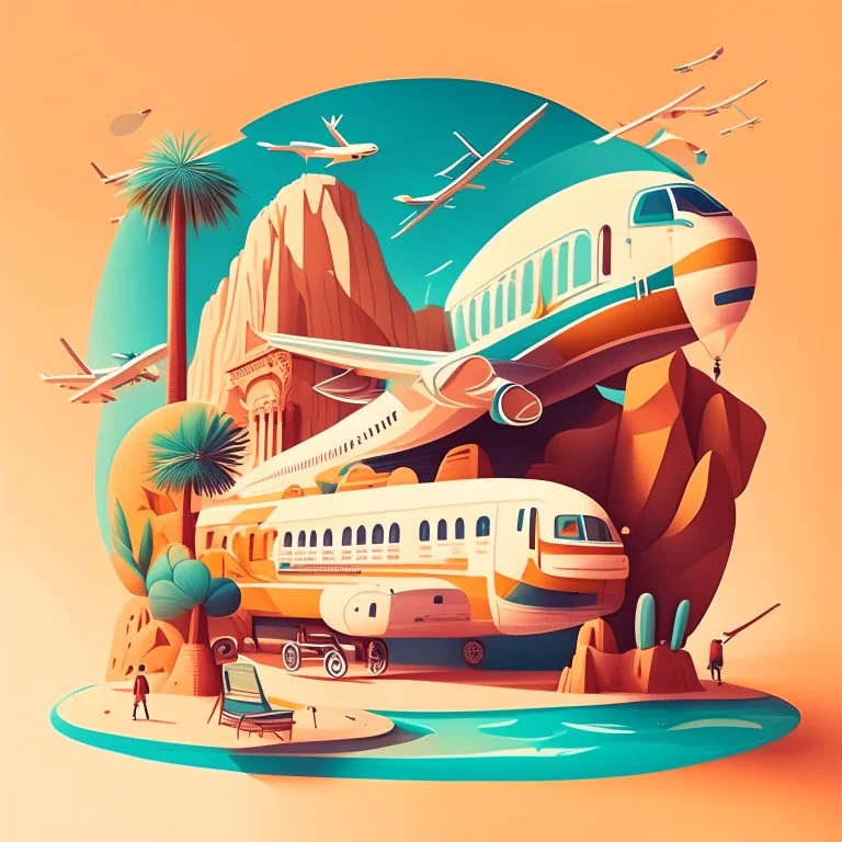 Una agencia de viajes, ilustración