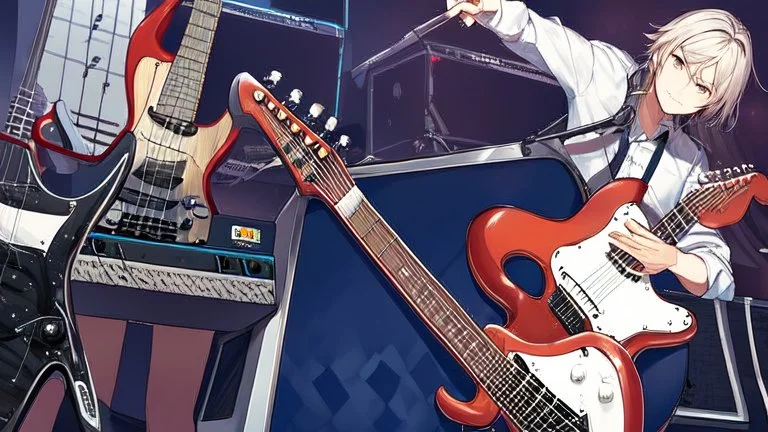 Cartoon playing guitar