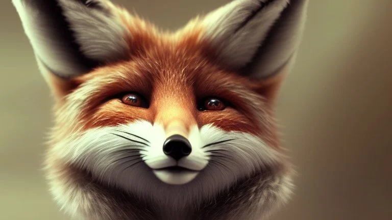 a sci-fi cute little fox head