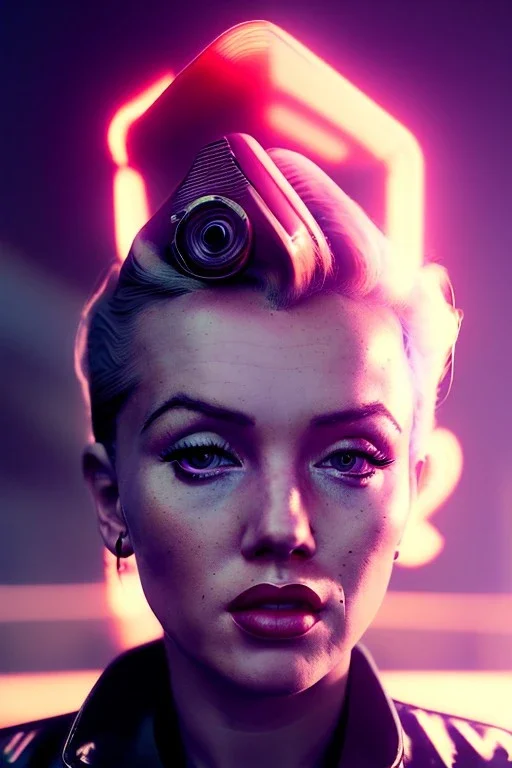 Ultra Realistic retro sci-fi scene, portrait, blonde woman, sweet young Marilyn Monroe face, perfect iris, tight latex coat, Strange planet background, Retro sci-fi style helmet, fog, rain, soft color, highly detailed, unreal engine 5, ray tracing, RTX, lumen lighting, ultra detail, volumetric lighting, 3d, finely drawn, high definition, high resolution.