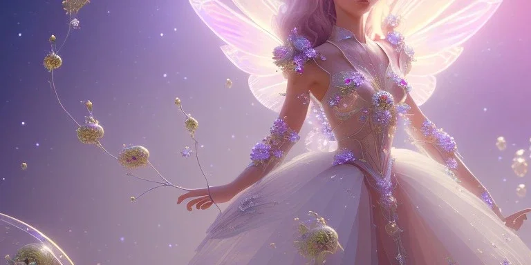 crystal subtle flower in a galactic ambiance beautiful fairy, transparent, delicate colors, in the foreground, full of details, smooth，soft light atmosphere, light effect，vaporwave colorful, concept art, smooth, extremely sharp detail, finely tuned detail, ultra high definition, 8 k, unreal engine 5, ultra sharp focus