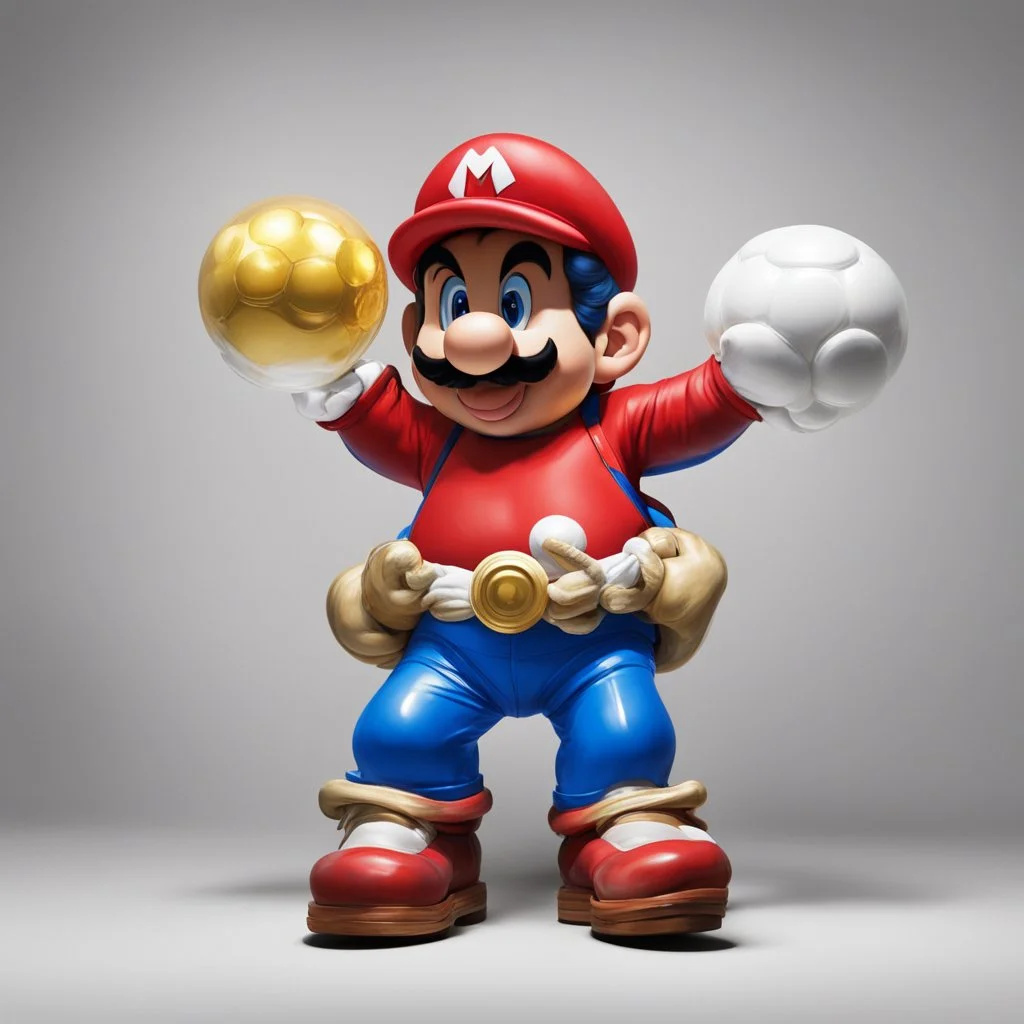 super mario in the style of jeff koons