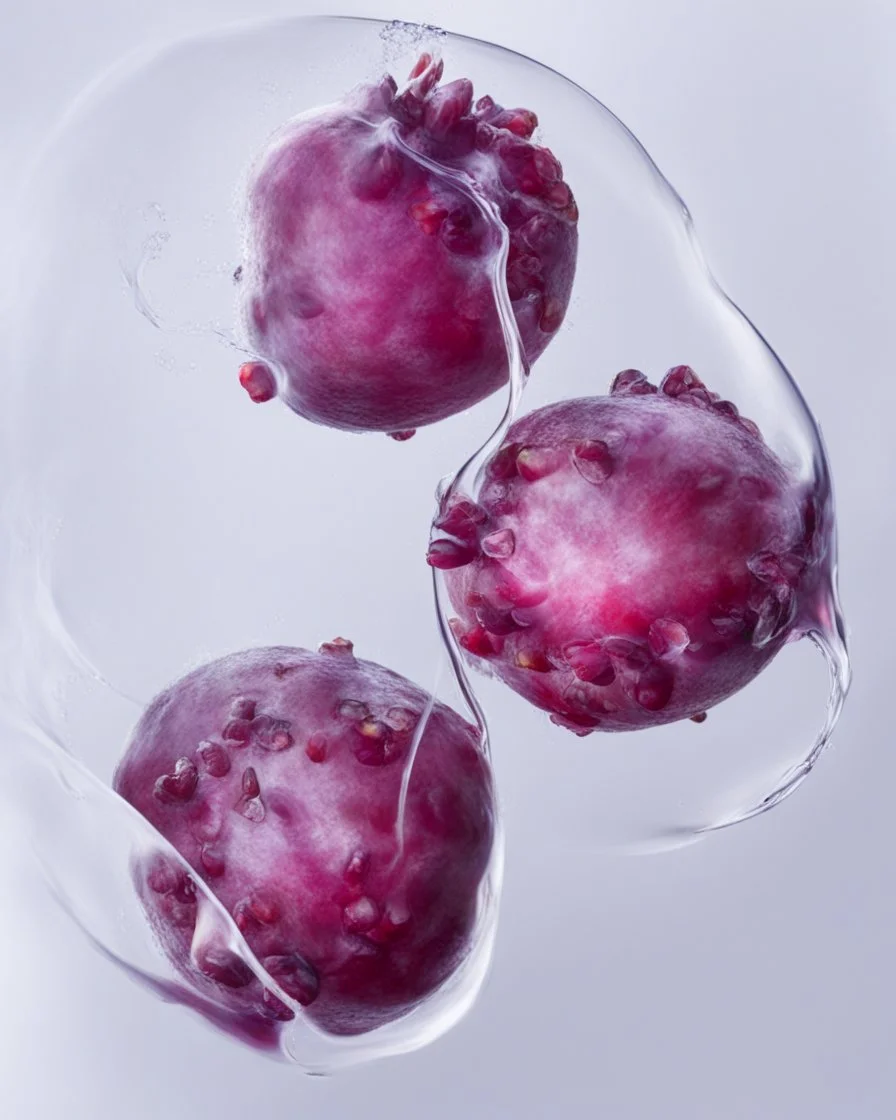 pomegranate are refracted under water