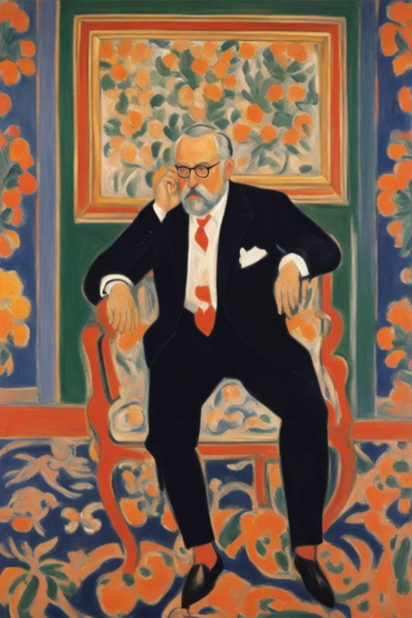 Portrait of a rich modern conservative politician by Matisse