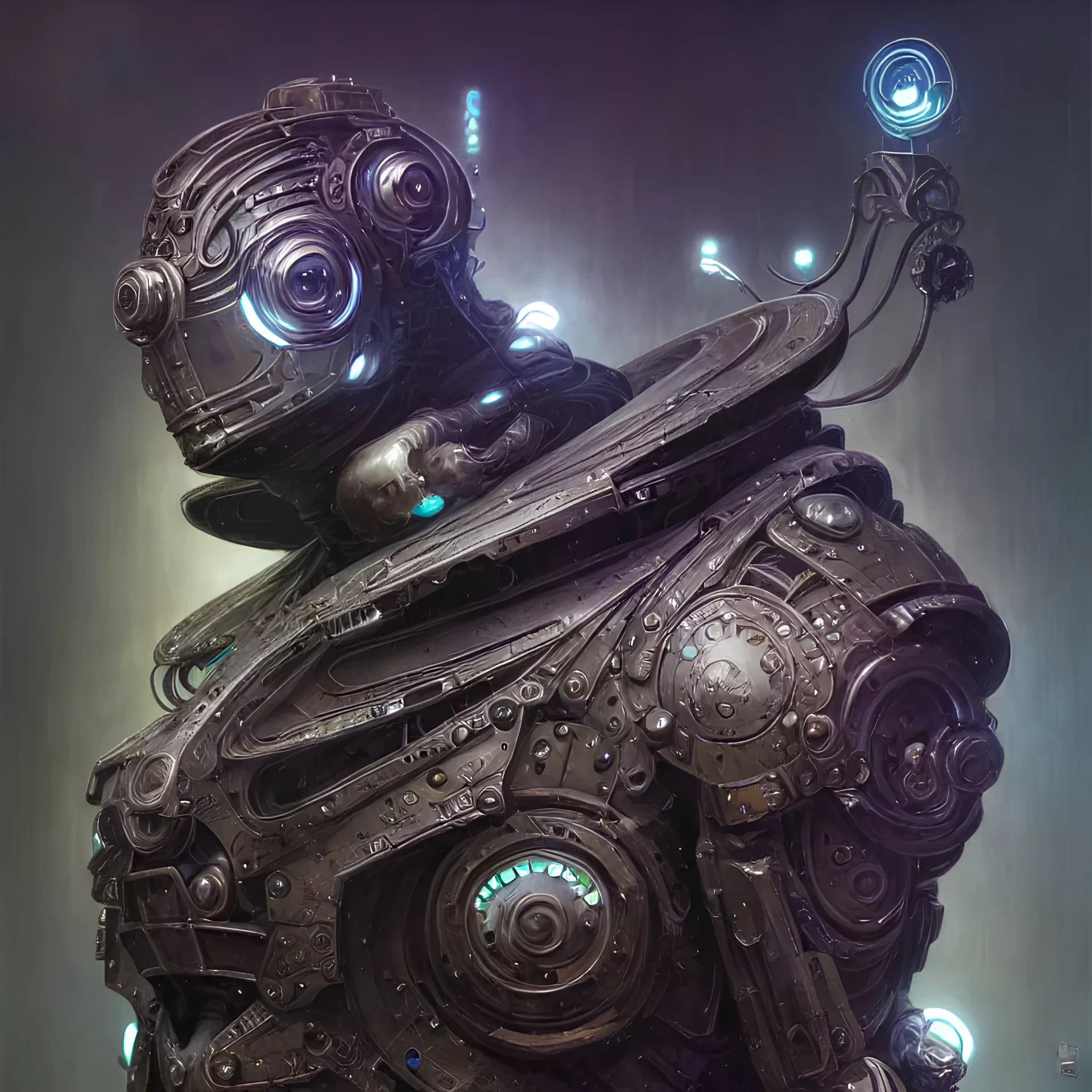 front shot of a cyberpunk gazmask robot character, intricate, elegant, highly detailed, centered, digital painting, artstation, concept art, smooth, sharp focus, illustration, artgerm, Tomasz Alen Kopera, Peter Mohrbacher, donato giancola, Joseph Christian Leyendecker, WLOP, Boris Vallejo