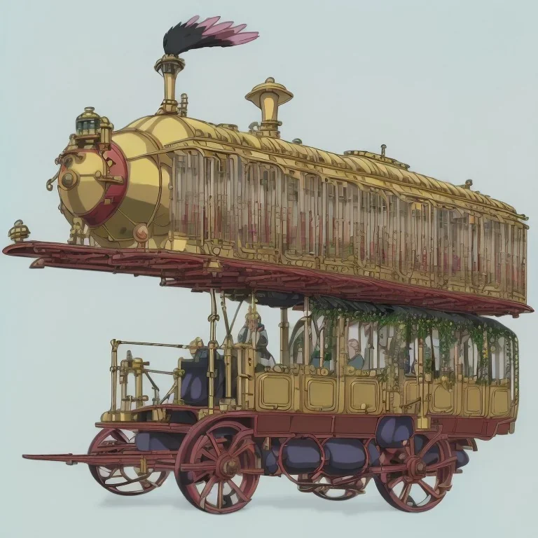 Steampunk carriage for royalty colorful