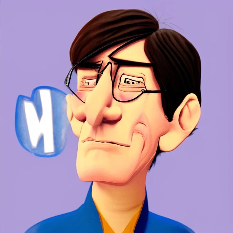 Ilustración Disney pixar 3D hombre con naríz larga