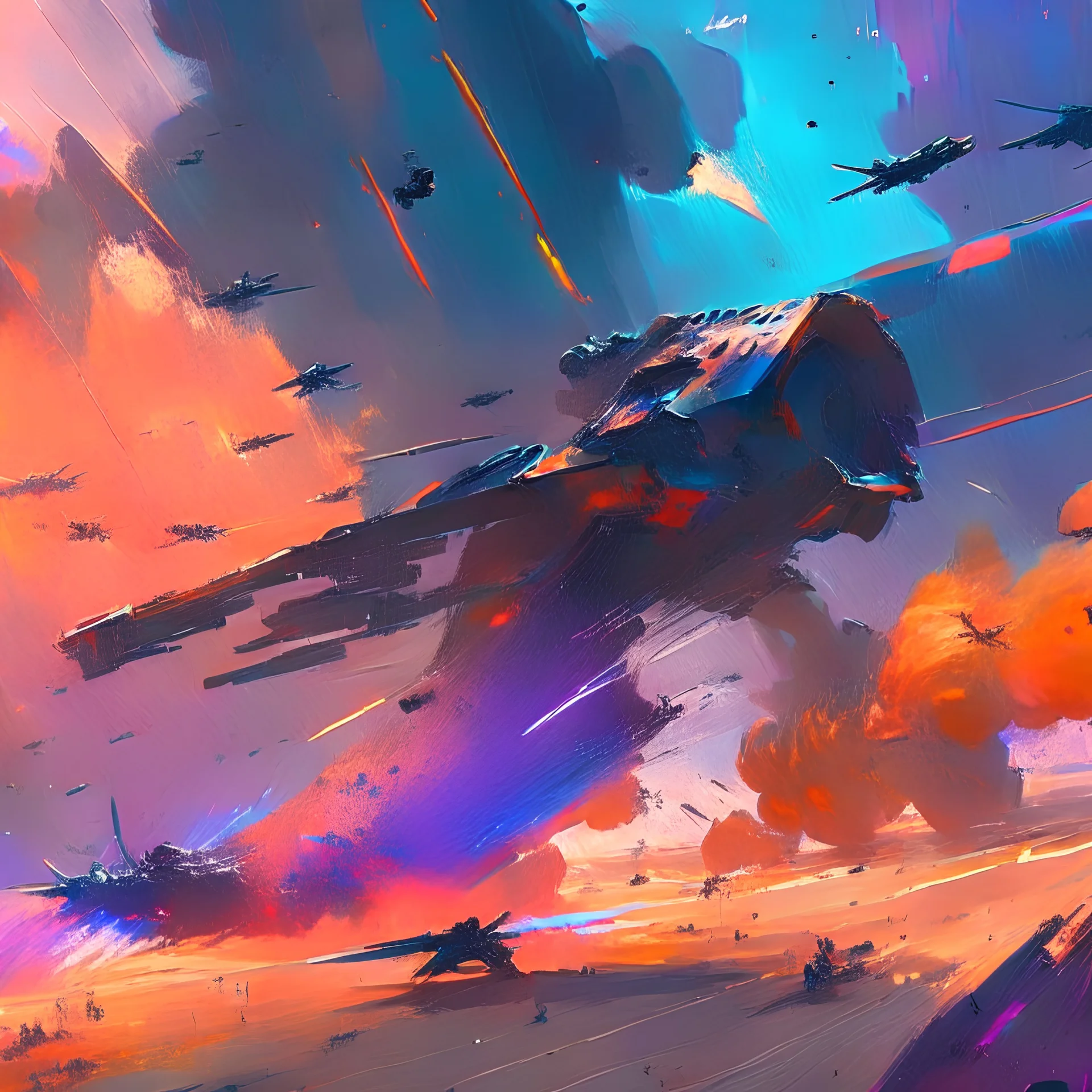 concept art by jama jurabaev, cinematic shot, trending on artstation, high quality, brush stroke, hyperspace, vibrant colors, battlefield 1