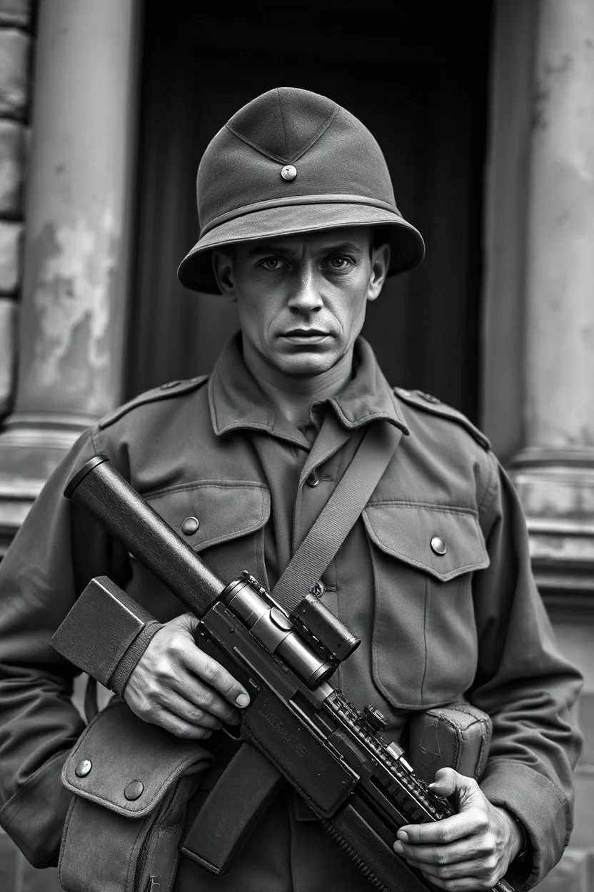 1950 soldier photo concept character