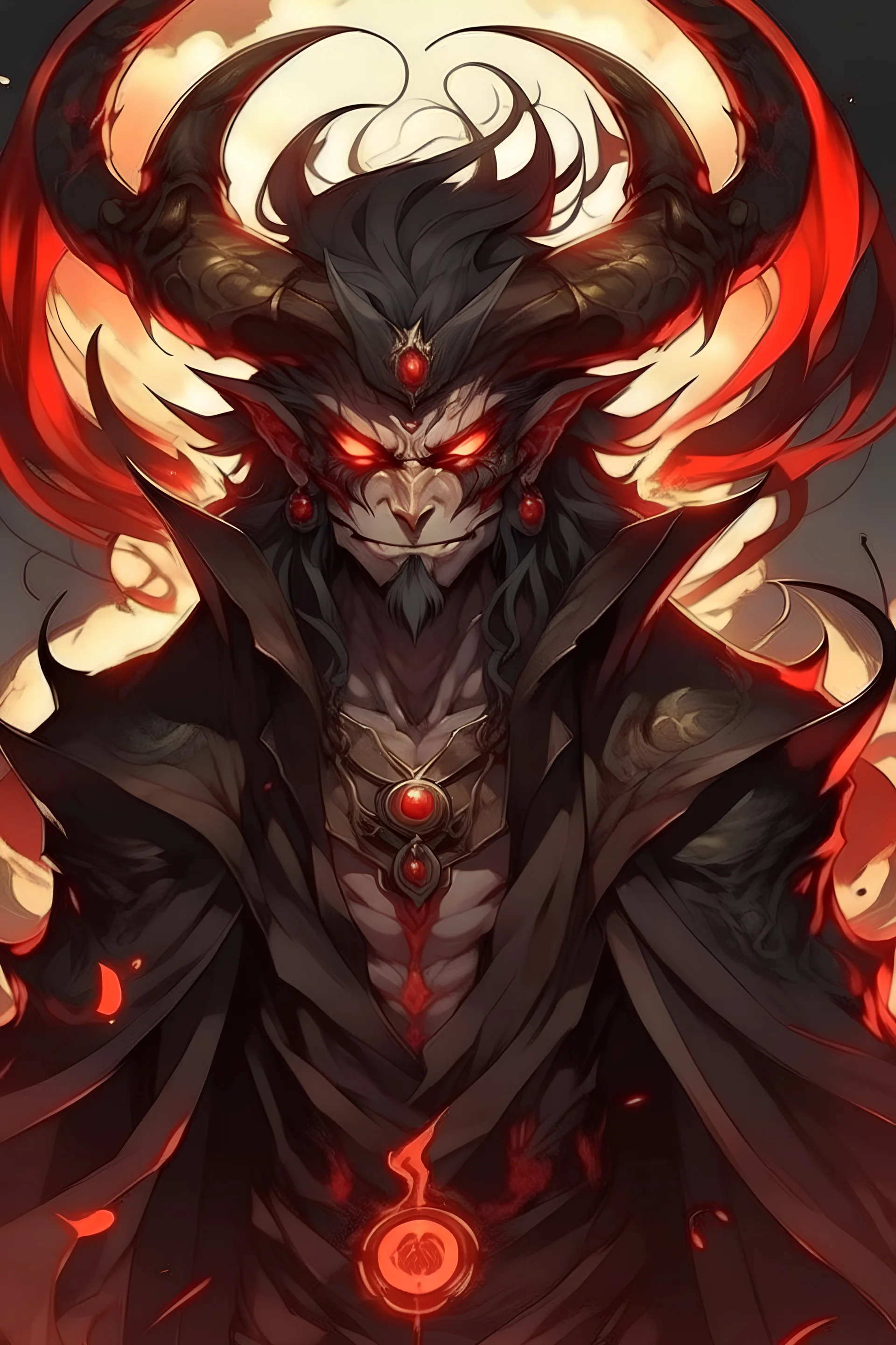 Asmodeus, demon, anime art style