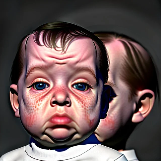 Alfred Hitchcock toddler, full body, dramatic lighting, hyper realistic