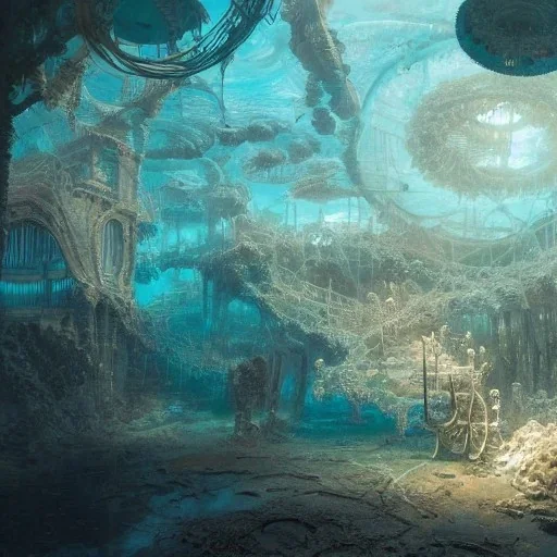 Underwater view,Insanely detailed photograph of an “artitcture plans of a underwater city ” with intricate waves, intricate embroidered band of stars, hyperdetailed painting by Ismail Inceoglu Huang Guangjian and Dan Witz CGSociety ZBrush Central fantasy art album cover art,8K, hdr, romantic, mysterious, ominous, flowers, jewelry, steam,oil,cafe,street vendor,steamship,D&D